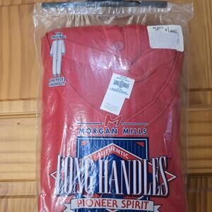 Vintage J.E. Morgan Long Handles Johns Pioneer Wear One Piece Suit Red 2XL